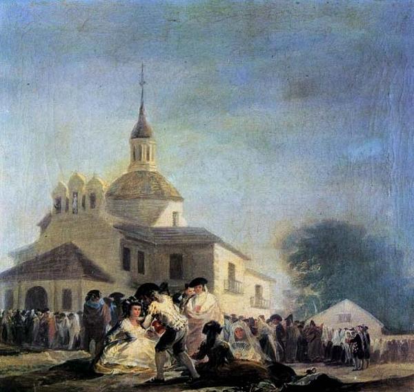 Francisco de goya y Lucientes Pilgrimage to the Church of San Isidro oil painting picture